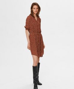 Selected Femme Damina Dress Smoked paprika