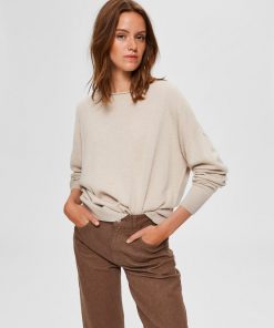 Selected Femme Finka Cashmere Knit Beige