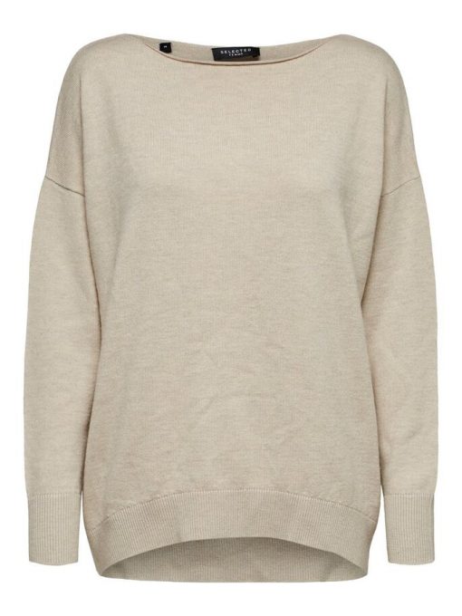Selected Femme Finka Cashmere Knit Beige