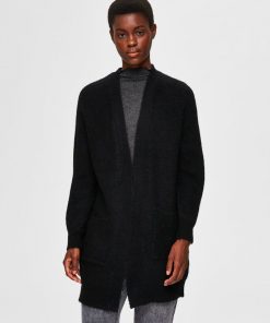 Selected Femme Lulu Long Cardigan Black