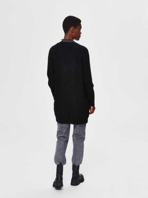 Selected Femme Lulu Long Cardigan Black