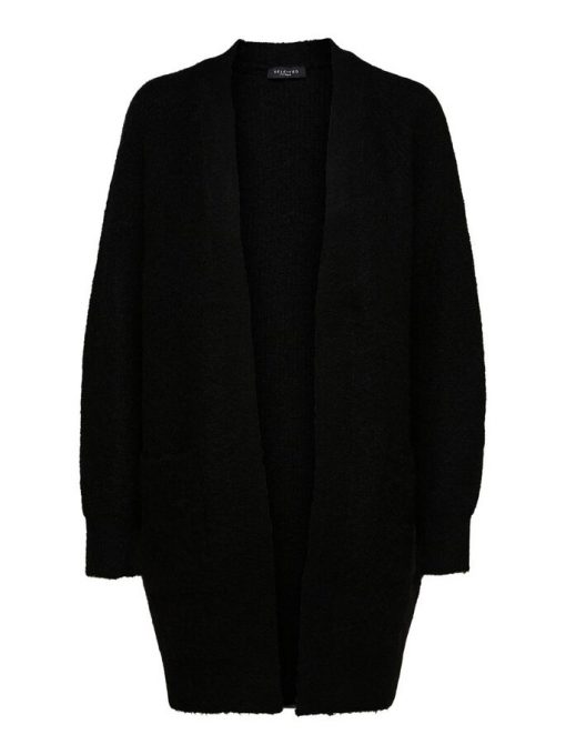 Selected Femme Lulu Long Cardigan Black