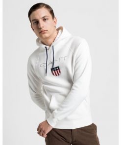 Gant Shield Sweat Hoodie Eggshell