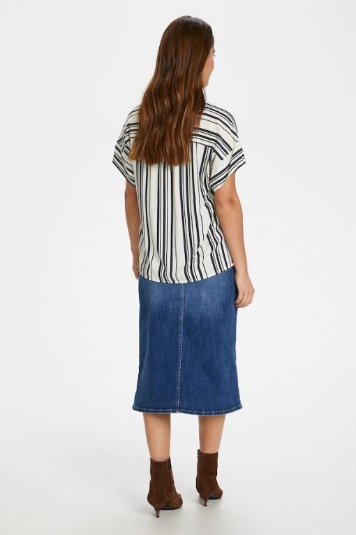 Part Two Drine Blouse Navy Stripe