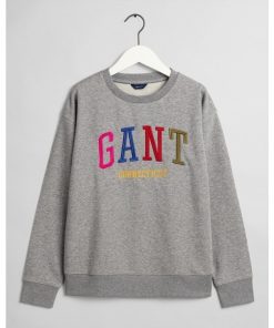Gant Multicolor Graphic Sweatshirt Grey Melange