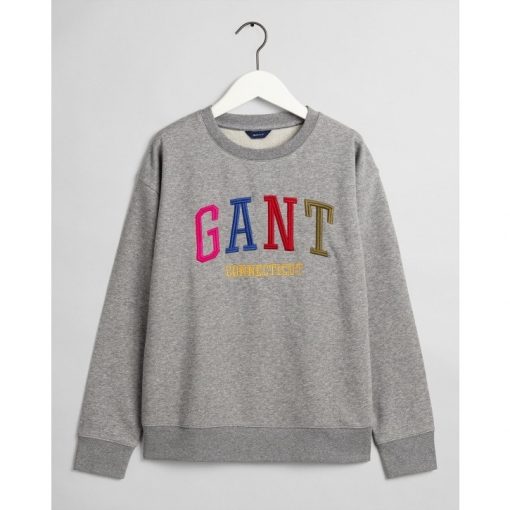 Gant Multicolor Graphic Sweatshirt Grey Melange
