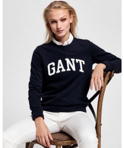 Gant Arch Logo C-Neck Sweat Evening Blue