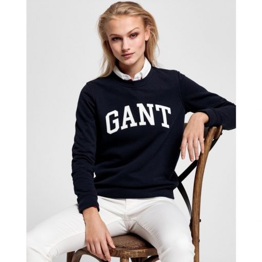 Gant Arch Logo C-Neck Sweat Evening Blue