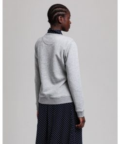 Gant Arch Logo C-Neck Sweat Grey Melange