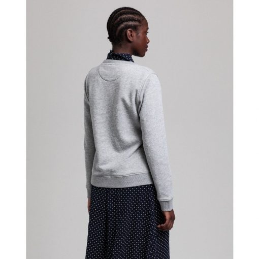 Gant Arch Logo C-Neck Sweat Grey Melange