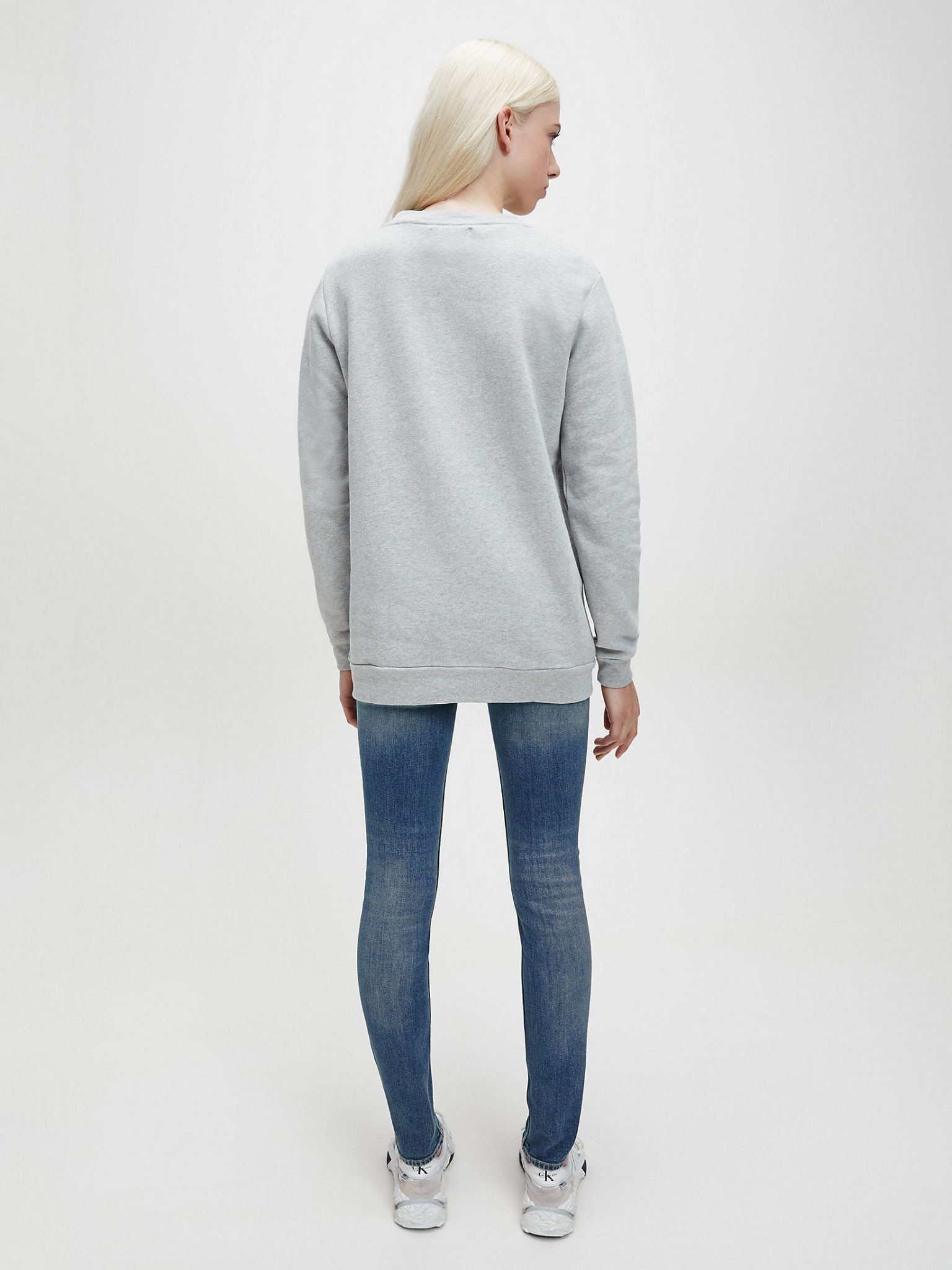 Buy Calvin Klein Monogram Logo Sweatshirt Light Grey Heather Scandinavian Fashion Store