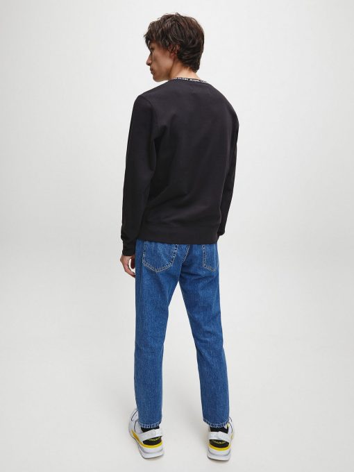 Calvin Klein Institutional Logo Collar Sweatshirt Black