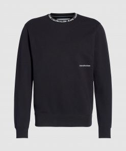 Calvin Klein Institutional Logo Collar Sweatshirt Black