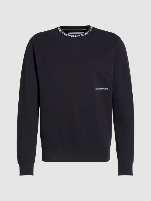 Calvin Klein Institutional Logo Collar Sweatshirt Black