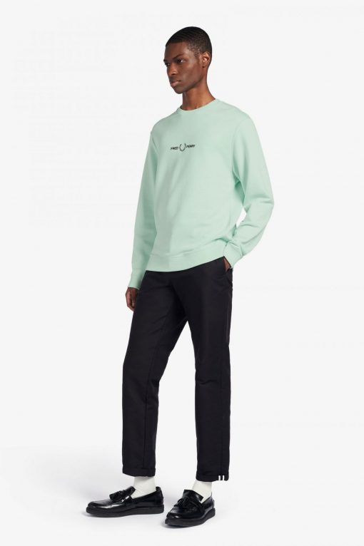 Fred Perry Graphic Sweatshirt Misty Jade