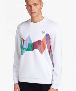 Fred Perry Abstract Sport Sweatshirt White