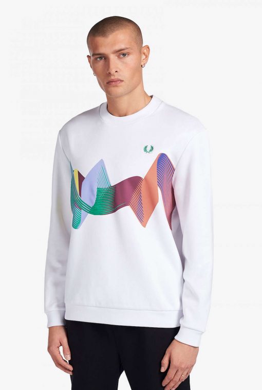 Fred Perry Abstract Sport Sweatshirt White