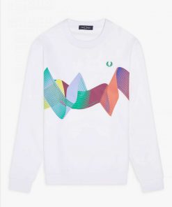 Fred Perry Abstract Sport Sweatshirt White