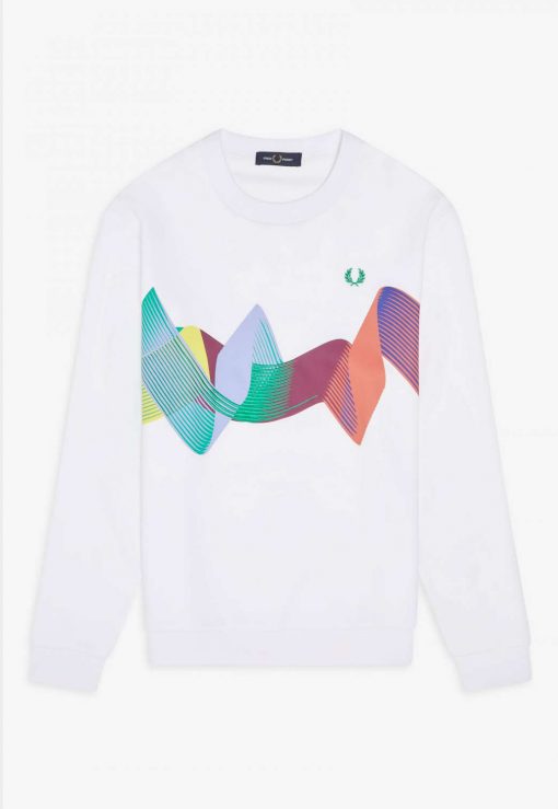 Fred Perry Abstract Sport Sweatshirt White