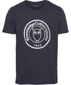Knowledge Cotton Apparel Alder Big Badge Print Tee Total Eclipse