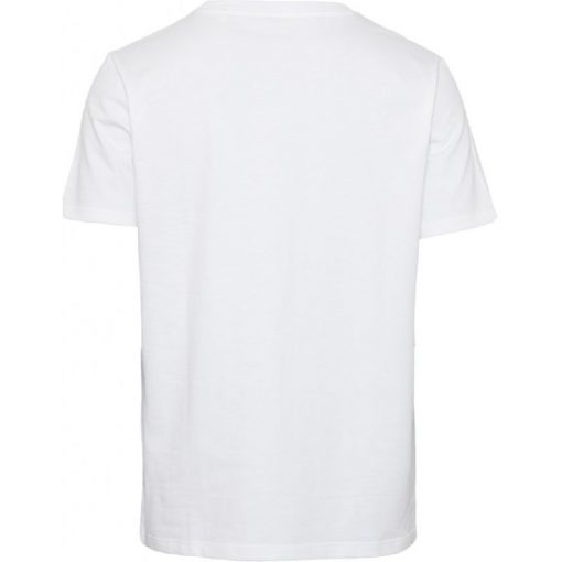 Knowledge Cotton Apparel Alder Big Badge Print Tee Whit