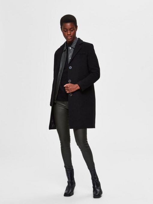 Selected Femme Elina Wool Coat Black