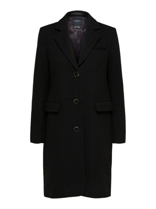 Selected Femme Elina Wool Coat Black