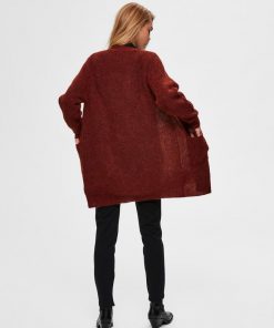 Selected Femme Lulu Long Cardigan Smoked Paprika