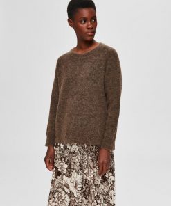 Selected Femme Lulu O-neck Brown