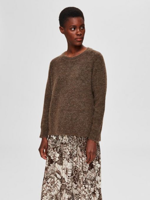 Selected Femme Lulu O-neck Brown