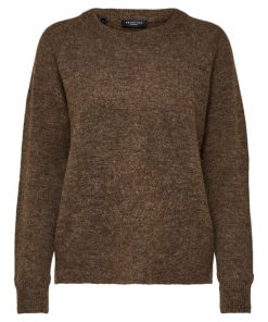 Selected Femme Lulu O-neck Brown