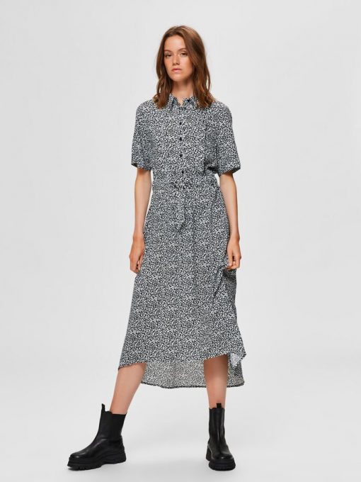 Selected Femme Bella-Damina Floral Dress Black