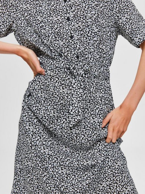 Selected Femme Bella-Damina Floral Dress Black