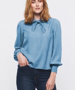 Part Two Poesy Blouse Light Blue Denim