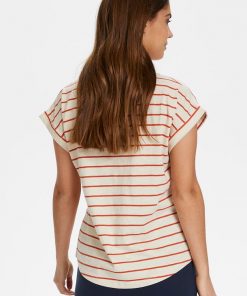 Part Two Kedita T-shirt Stripe Orange Sunset