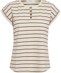 Part Two Kedita T-shirt Stripe Choclat Glaze