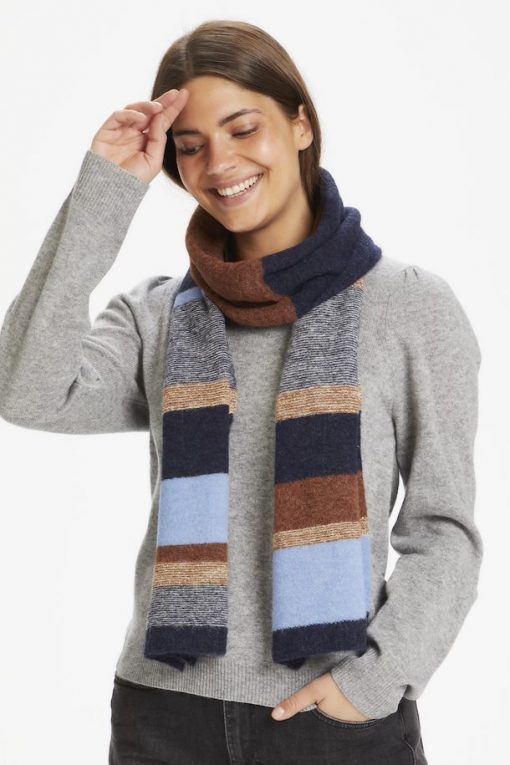 Part Two Evoline Scarf Blue Stripe