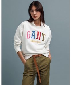 Gant Multicolor Graphic Sweatshirt Eggshell