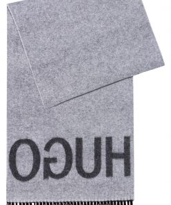 Hugo Boss Reversible Logo Scarf Grey