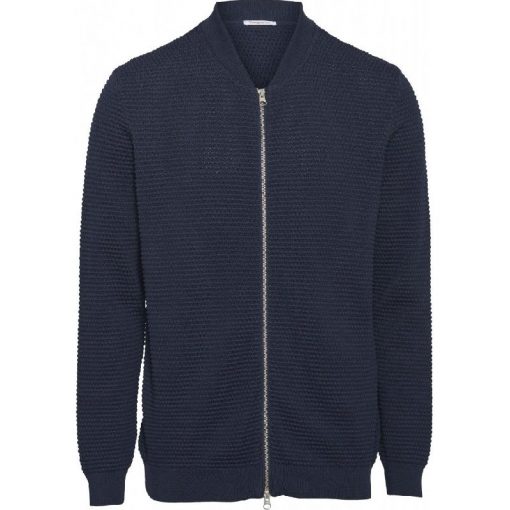 Knowledge Cotton Apparel Field Zip Cardigan Total Eclipse