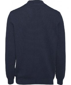 Knowledge Cotton Apparel Field Zip Cardigan Total Eclipse