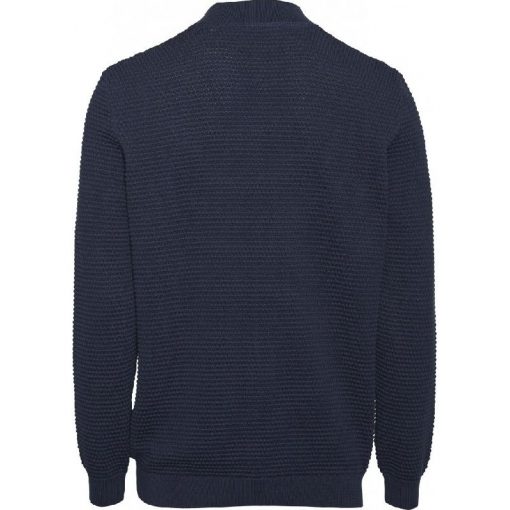 Knowledge Cotton Apparel Field Zip Cardigan Total Eclipse