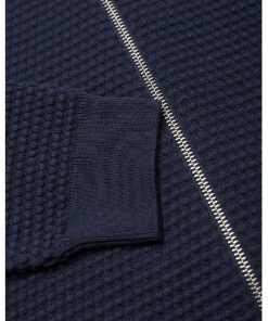 Knowledge Cotton Apparel Field Zip Cardigan Total Eclipse