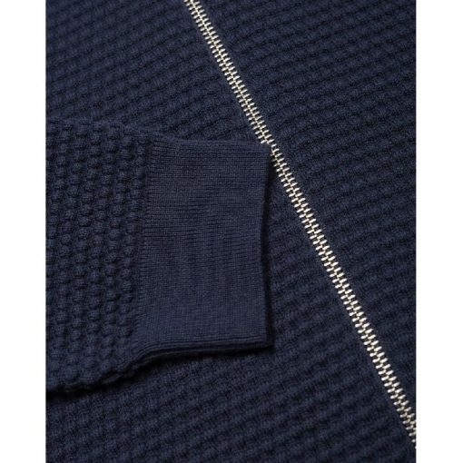 Knowledge Cotton Apparel Field Zip Cardigan Total Eclipse