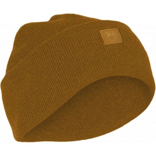 Knowledge Cotton Apparel Leaf Organic Wool Beanie Buckhorn Brown