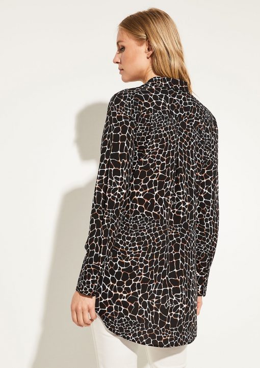 Comma, Blouse Tunic Black Kroko