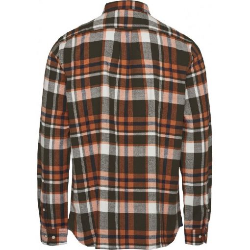 Knowledge Cotton Apparel Larch Checked Flannel Shirt Forrest Night