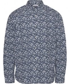 Knowledge Cotton Apparel Larch Flower Print Shirt Total Eclipse