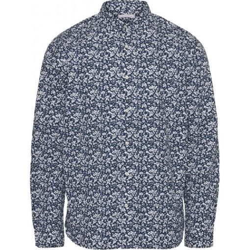 Knowledge Cotton Apparel Larch Flower Print Shirt Total Eclipse
