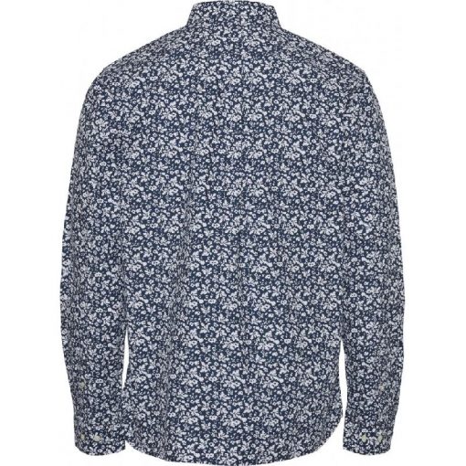 Knowledge Cotton Apparel Larch Flower Print Shirt Total Eclipse